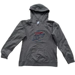 Miller Lite Gray Embroidered Hoodie